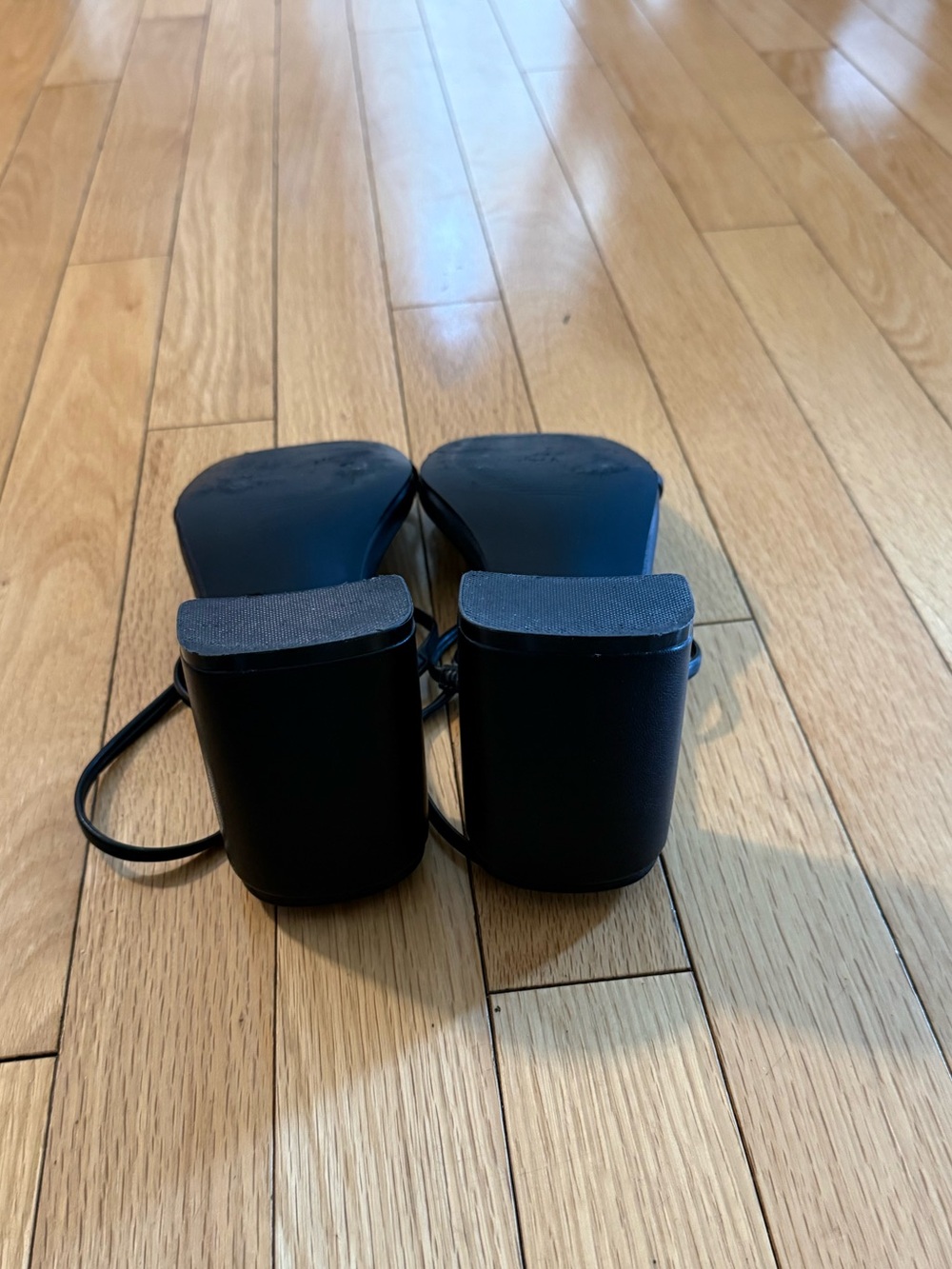 Strappy Black Block Heel Sandals - Picture 4 of 8